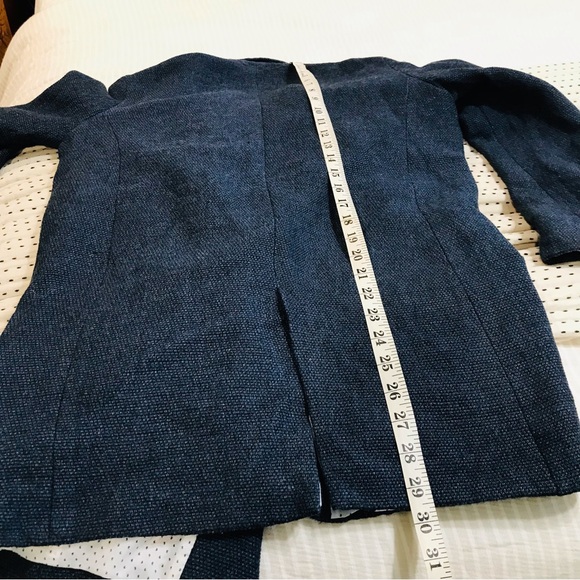 Zara Basic Collection Womens Open Blue Tweed Lined Blazer Suit Jacket Sz M - Picture 12 of 12